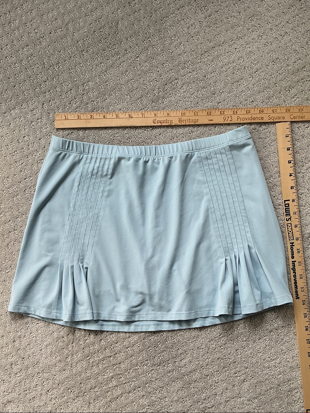 Tail Light Blue Women's Mini athletic Skort with Pleated Panels